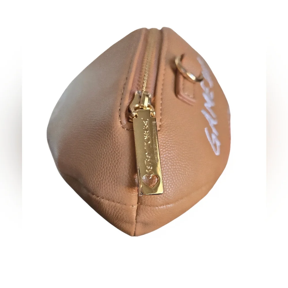 Betsey Johnson Tan and Pink Football Crossbody Bag - Picture 4 of 10